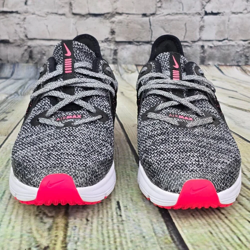 Nike Air Max Sequent 3 Sneakers Girls 6.5Y Black Pink Running Shoes 922885-001 - Picture 4 of 9